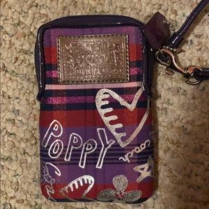 Coach Card/Phone holder wristlet